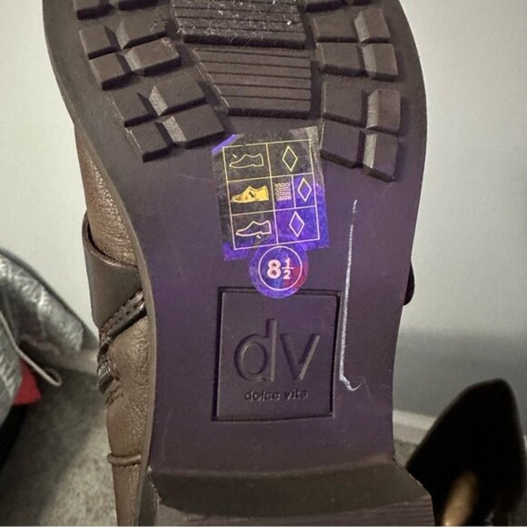 Dolce Vita Brown Buckle Knee High Boots 8.5 Riding Moto Chic Equestrian - Picture 9 of 15